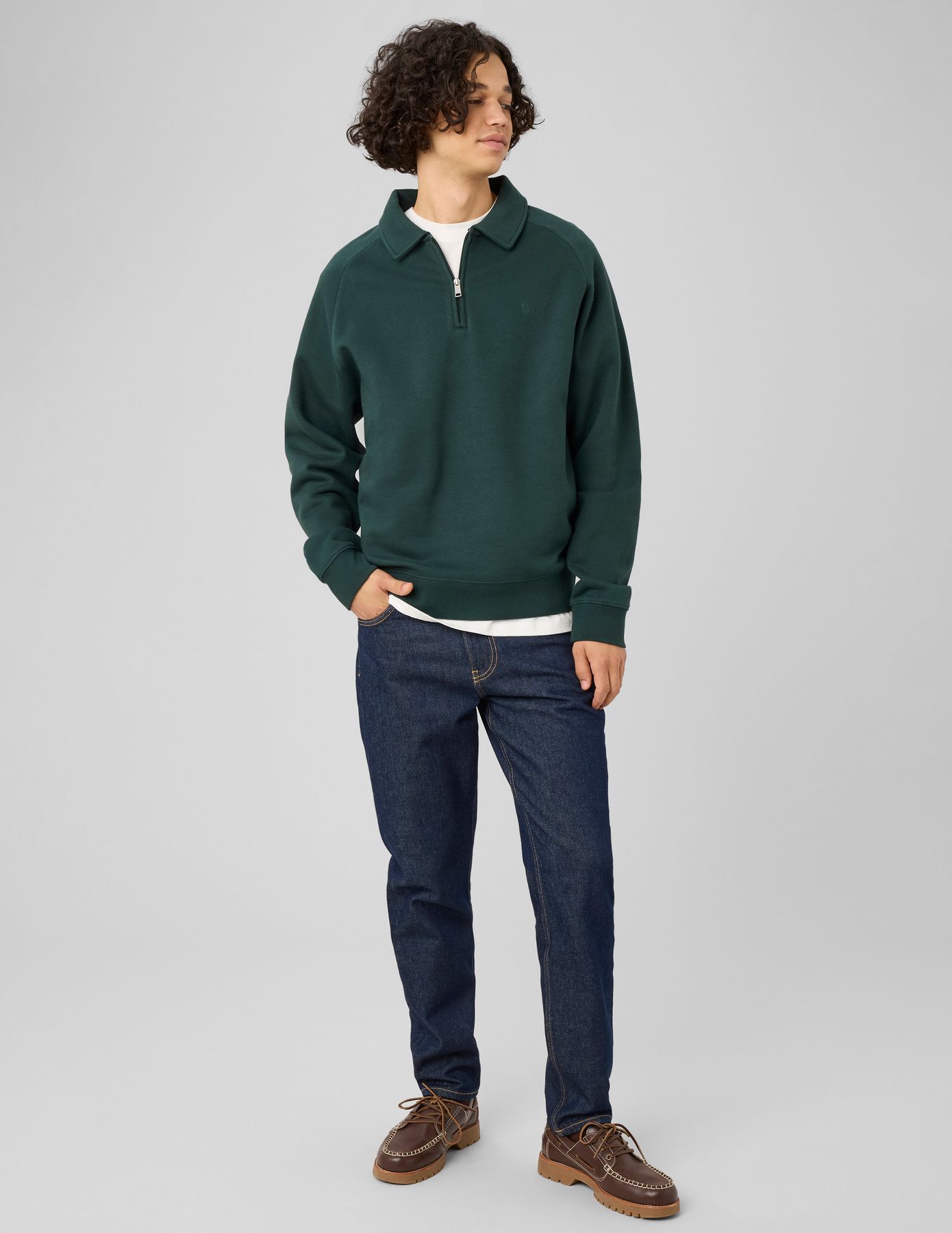 Sweat col polo zipp&eacute;