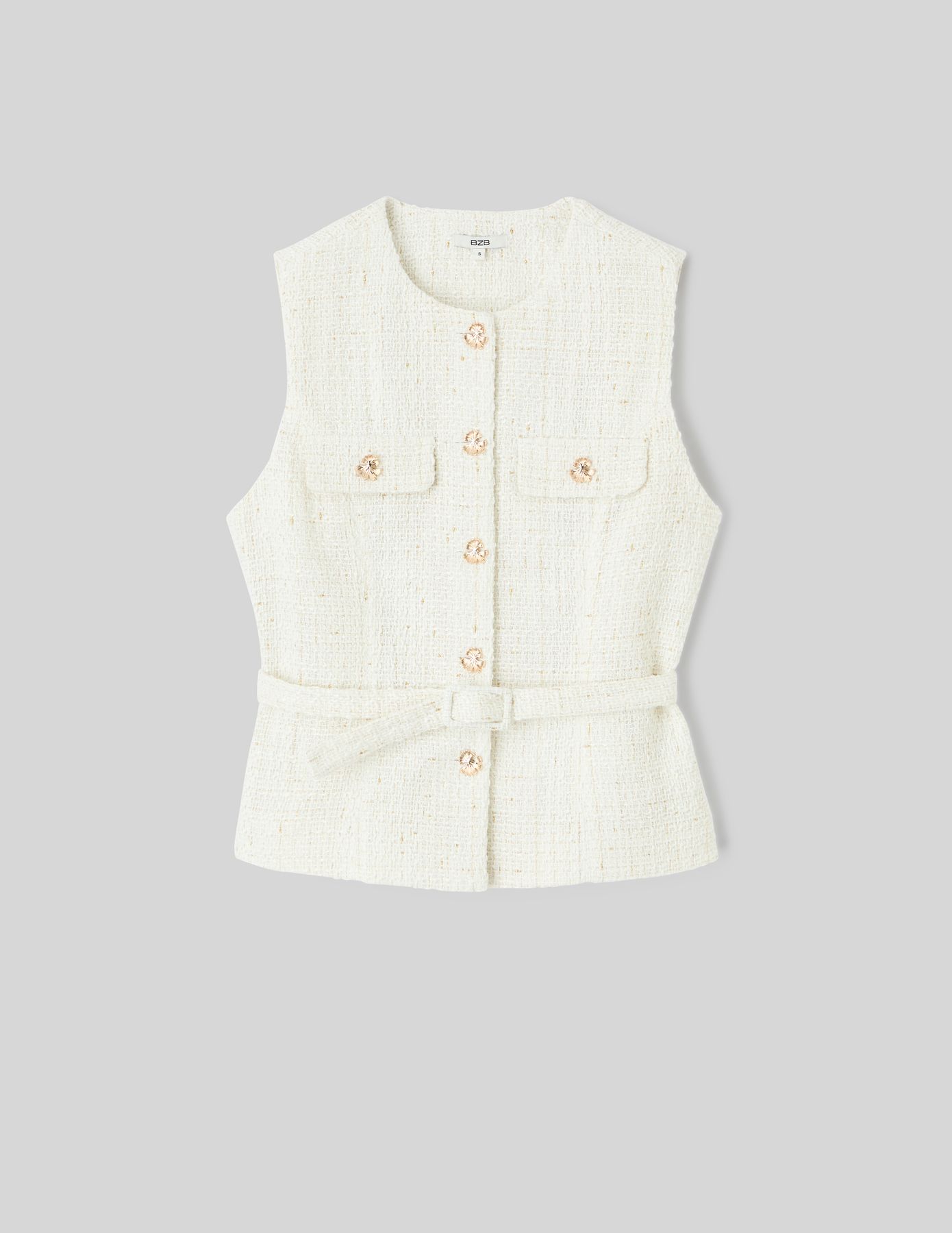 Veste en tweed sans manches