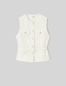 Veste en tweed sans manches