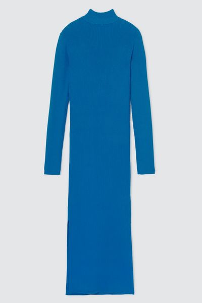 Robe longue à cotes