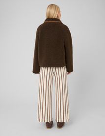 Veste en sherpa d&eacute;tails su&eacute;dine