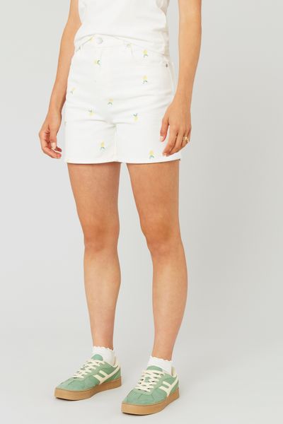 Short brodé citron