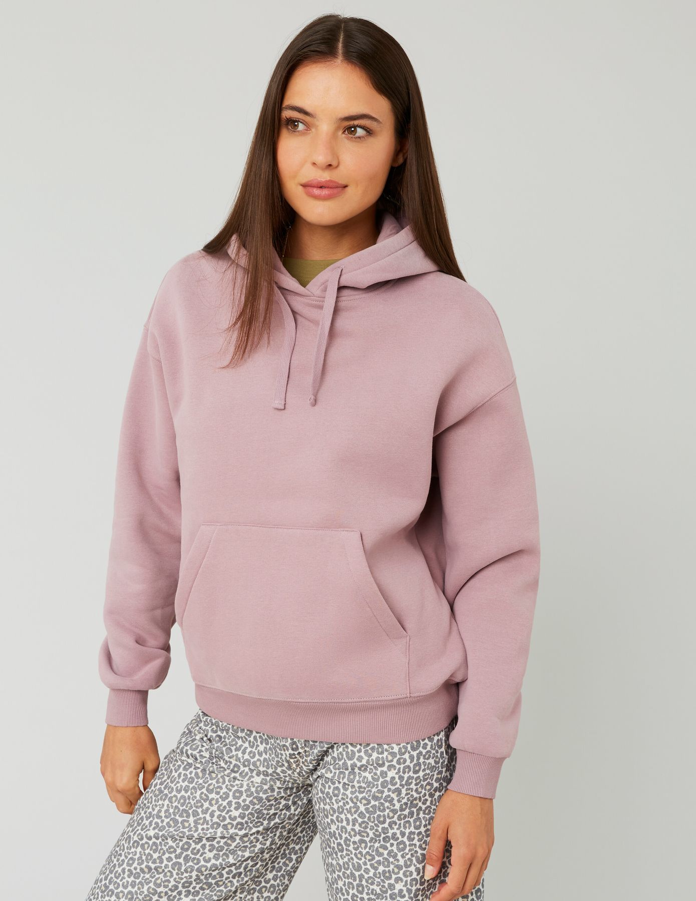 Sweat col capuche uni