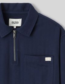 Chemise enfil&eacute;e zipp&eacute;e manches longues
