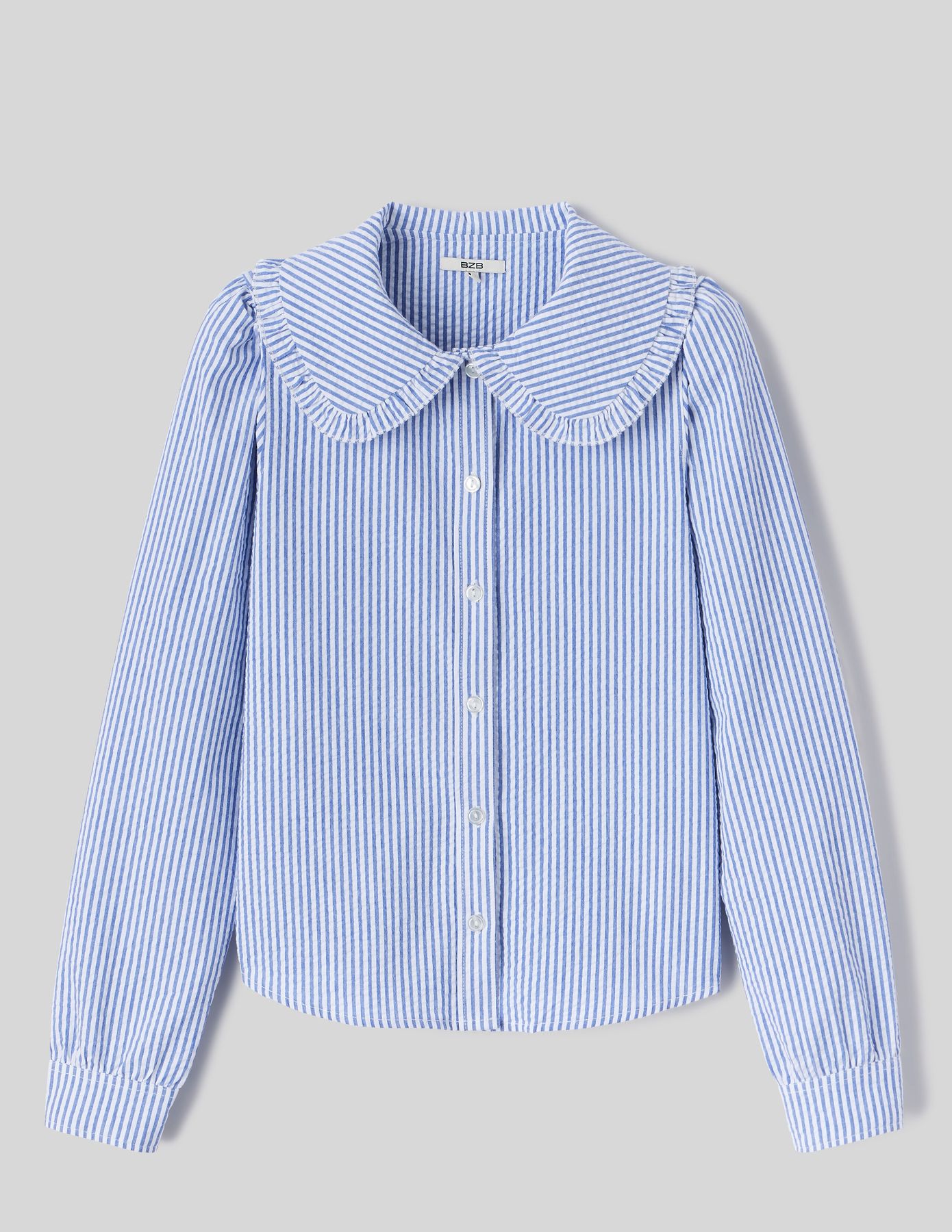 Chemise col claudine ray&eacute;e