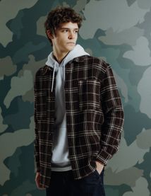 Surchemise waffle à carreaux