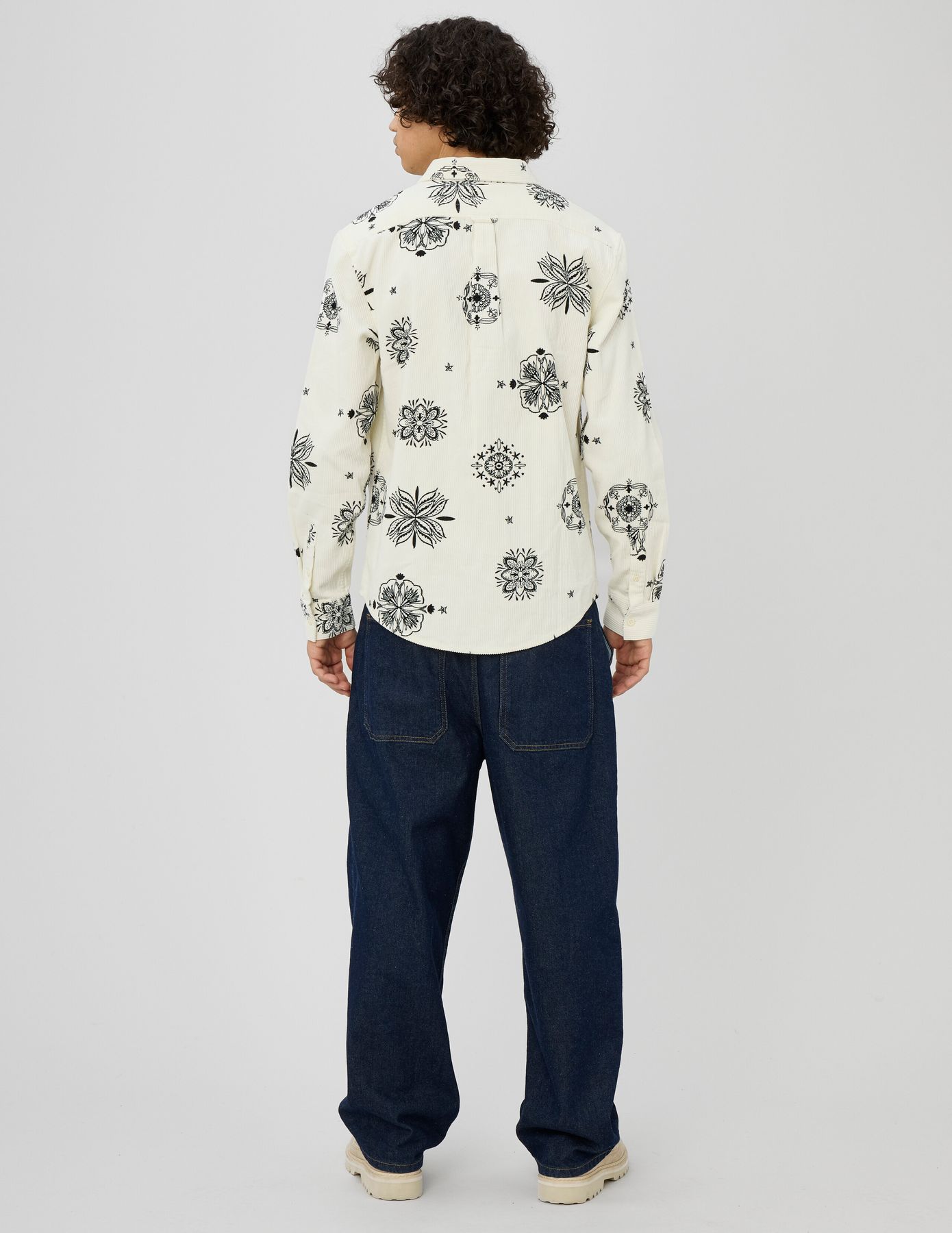 Chemise en velours imprim&eacute;e