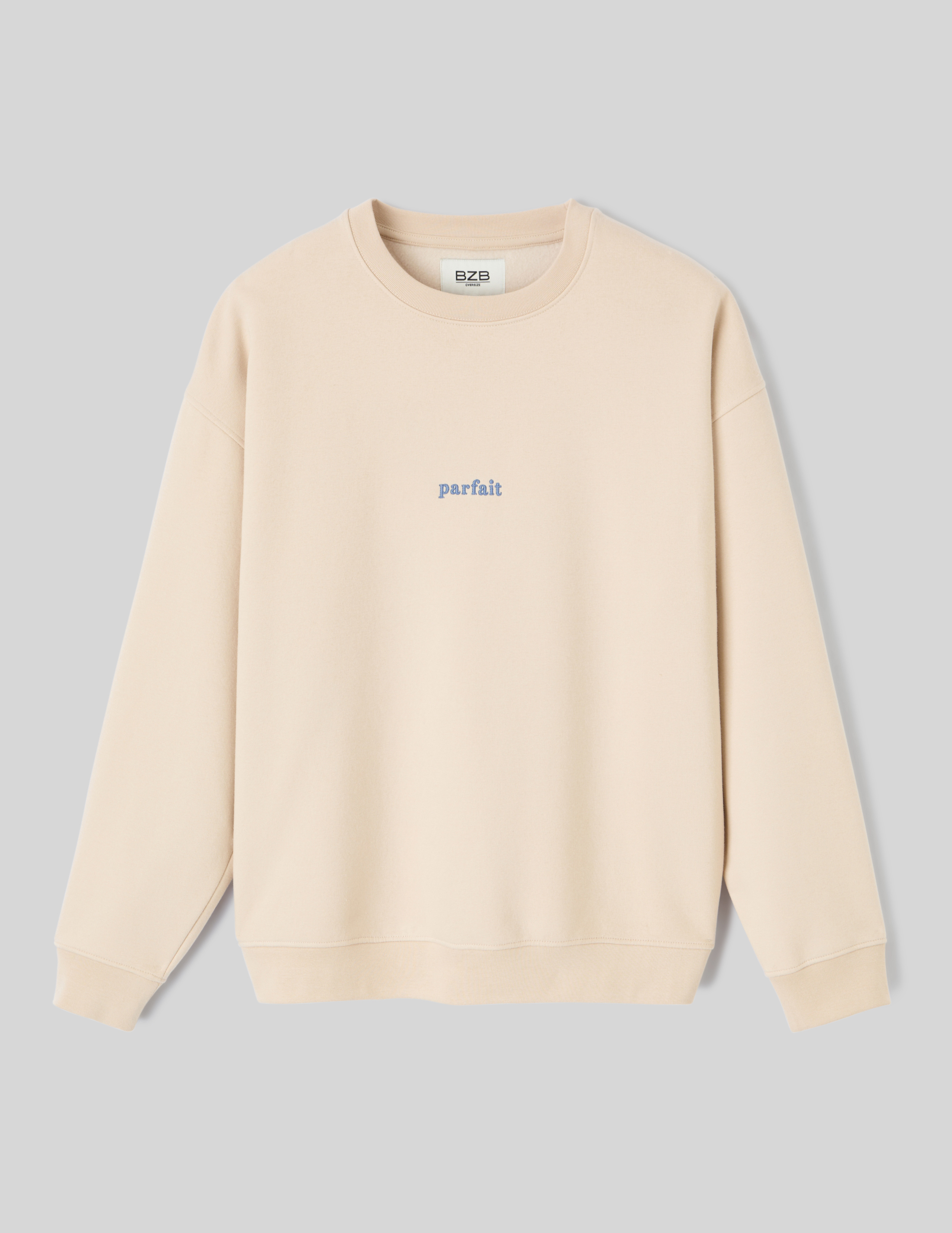 Sweat col rond broderie poitrine