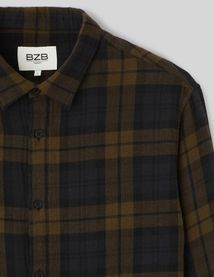 Chemise &agrave; carreaux en gaze de coton