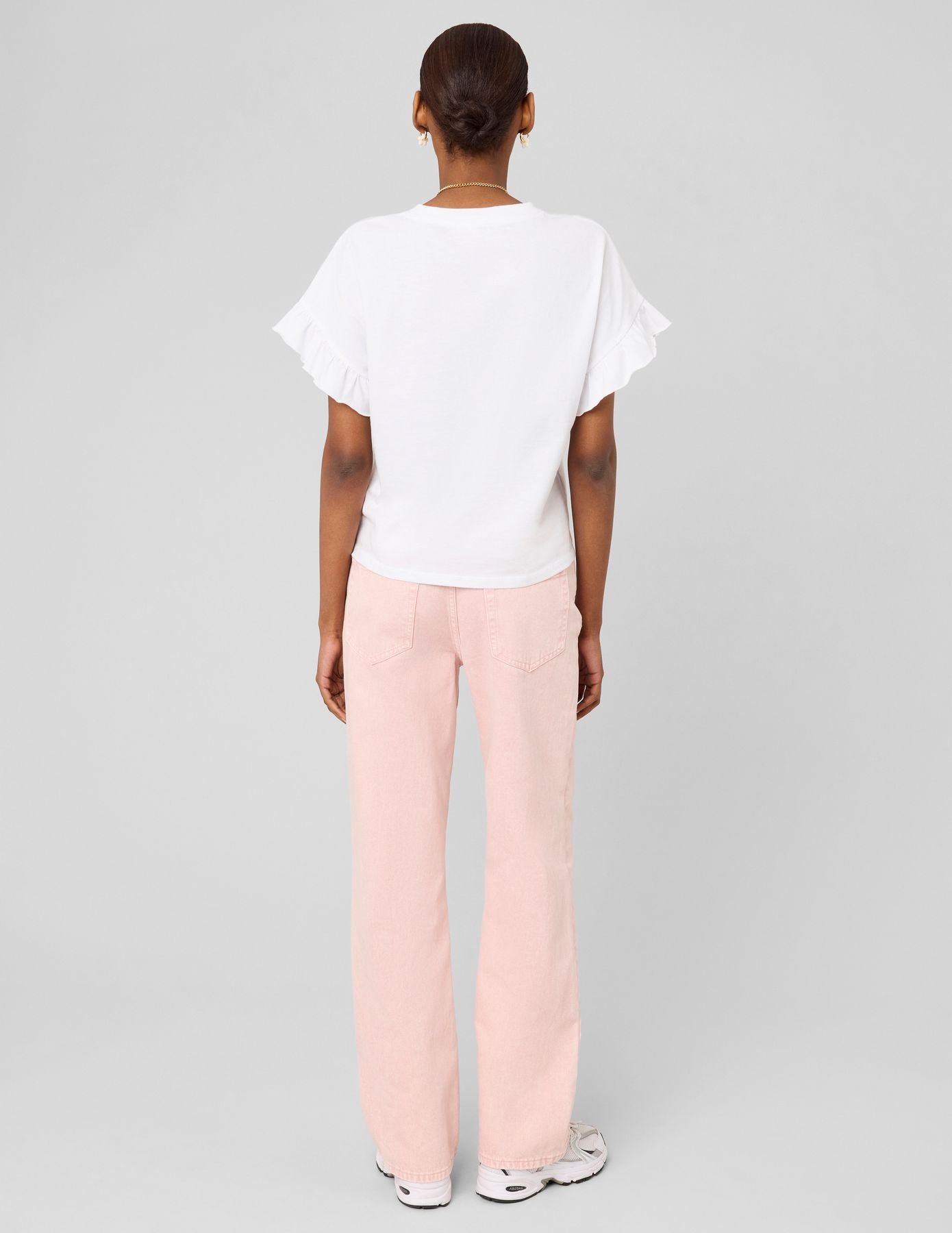 Jean wide leg denim rose