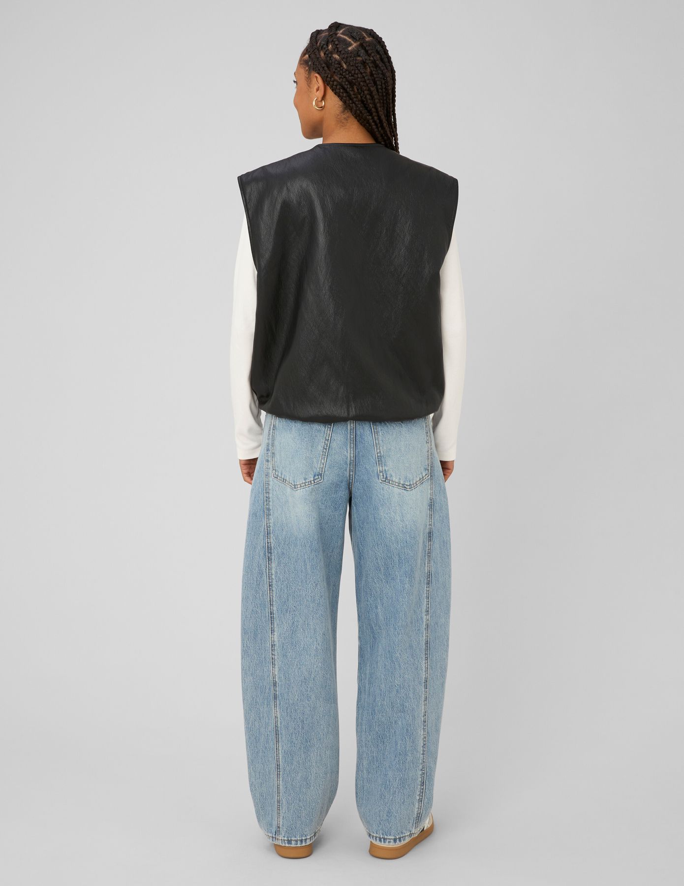 Gilet sans manches en tissu enduit