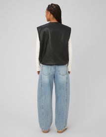Gilet sans manches en tissu enduit