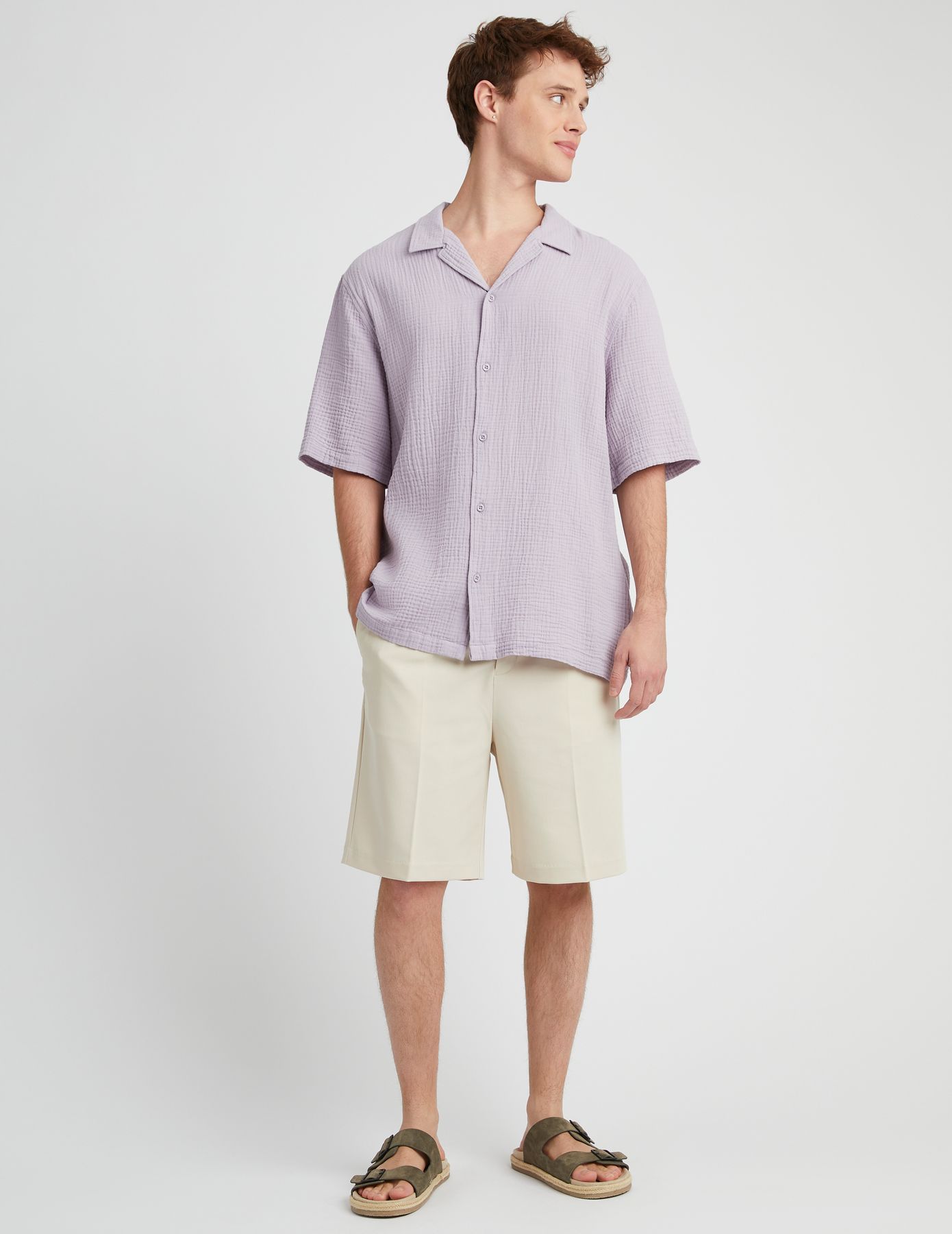 Chemise manches courtes gaze de coton