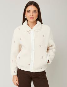 Blouson sherpa brodé