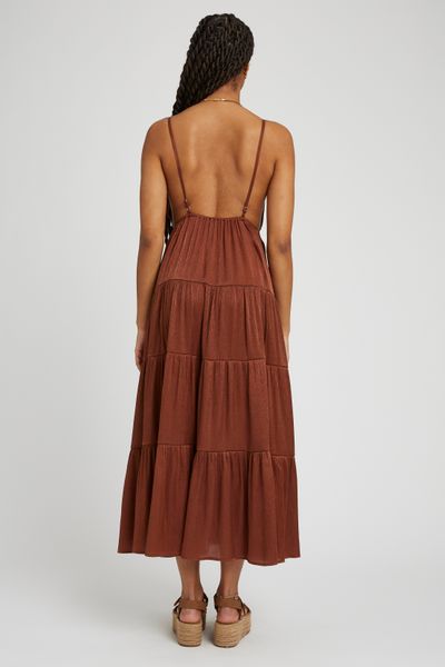 Robe fluide longue à étages