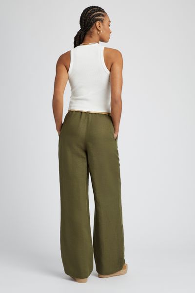 Pantalon lin avec ceinture