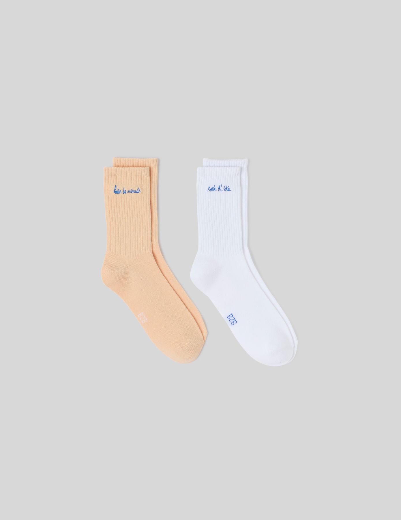 Lot 2 chaussettes brodée à message