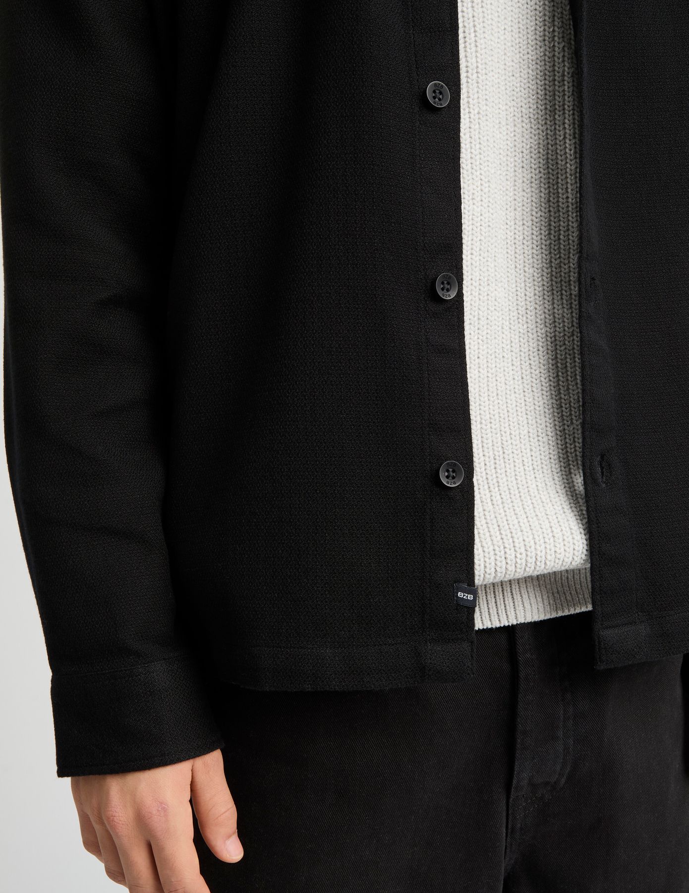 Surchemise unie en jacquard tricot
