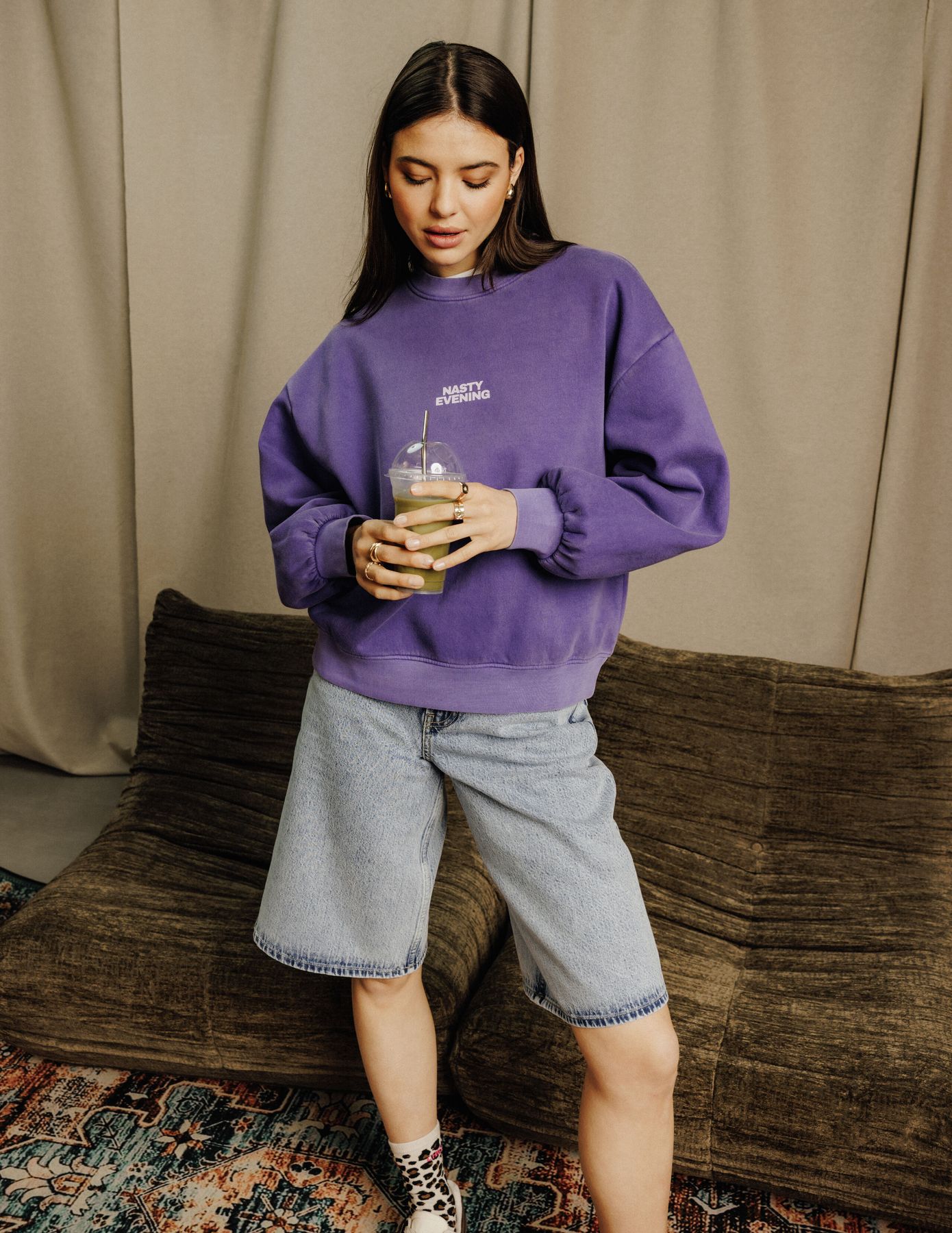 Sweat col rond imprimé