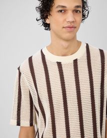 T-shirt tricot &agrave; rayures