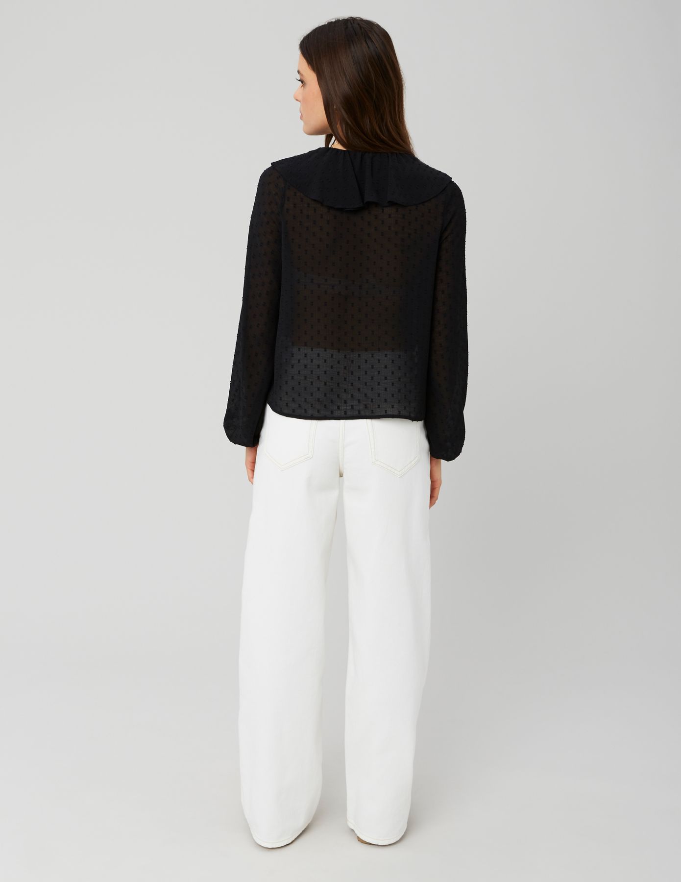 Blouse plumetis à volants
