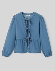 Chemise en denim à nœuds