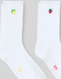 Lot de 2 paires de chaussettes brodées