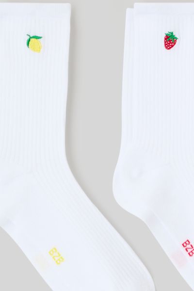 Lot de 2 paires de chaussettes brodées