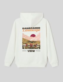 Sweat &agrave; capuche imprim&eacute; devant / dos