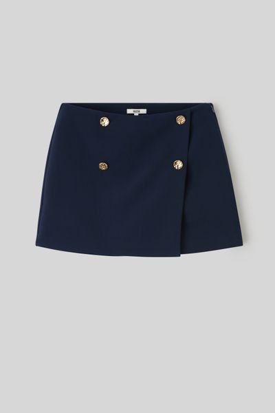 Jupe short boutons dor&eacute;s