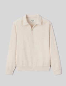 Sweat col polo zippé