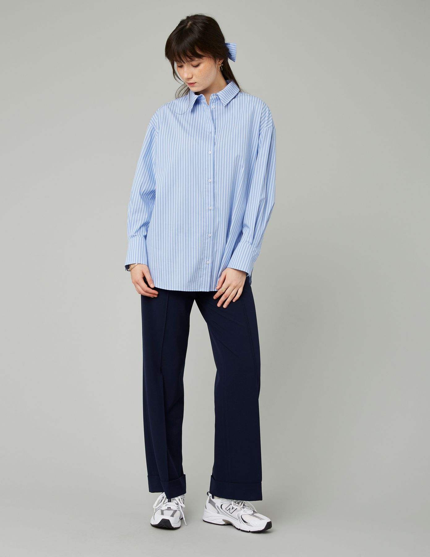 Chemise en popeline rayée