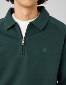 Sweat col polo zipp&eacute;