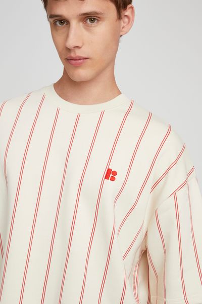 T-shirt broderie poitrine rayé
