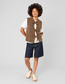 Gilet sans manches &agrave; n&oelig;uds
