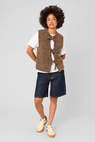 Gilet sans manches &agrave; n&oelig;uds