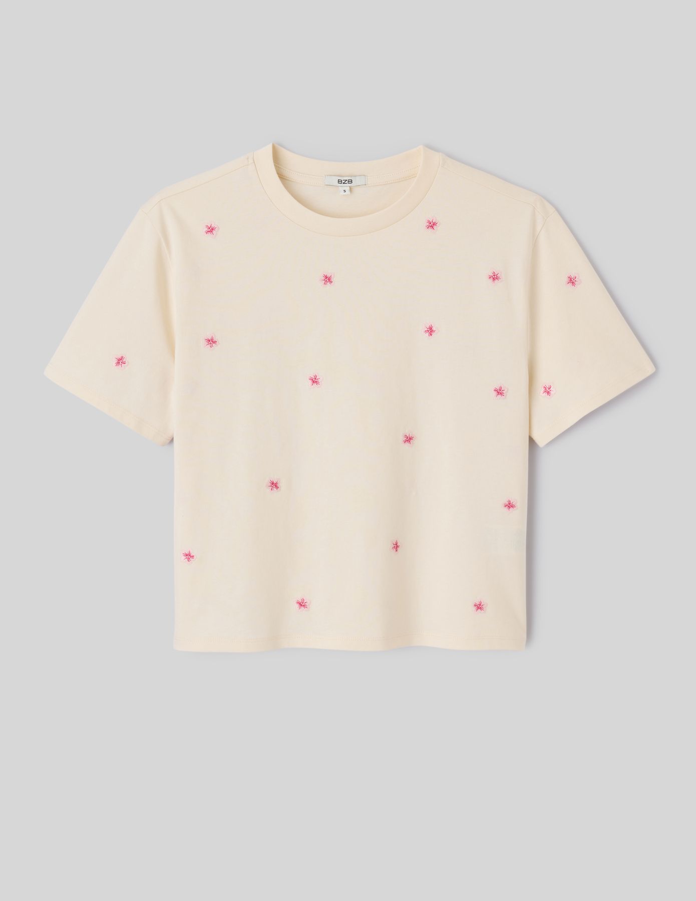 T-shirt avec broderies fleurs