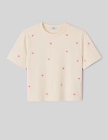 T-shirt avec broderies fleurs
