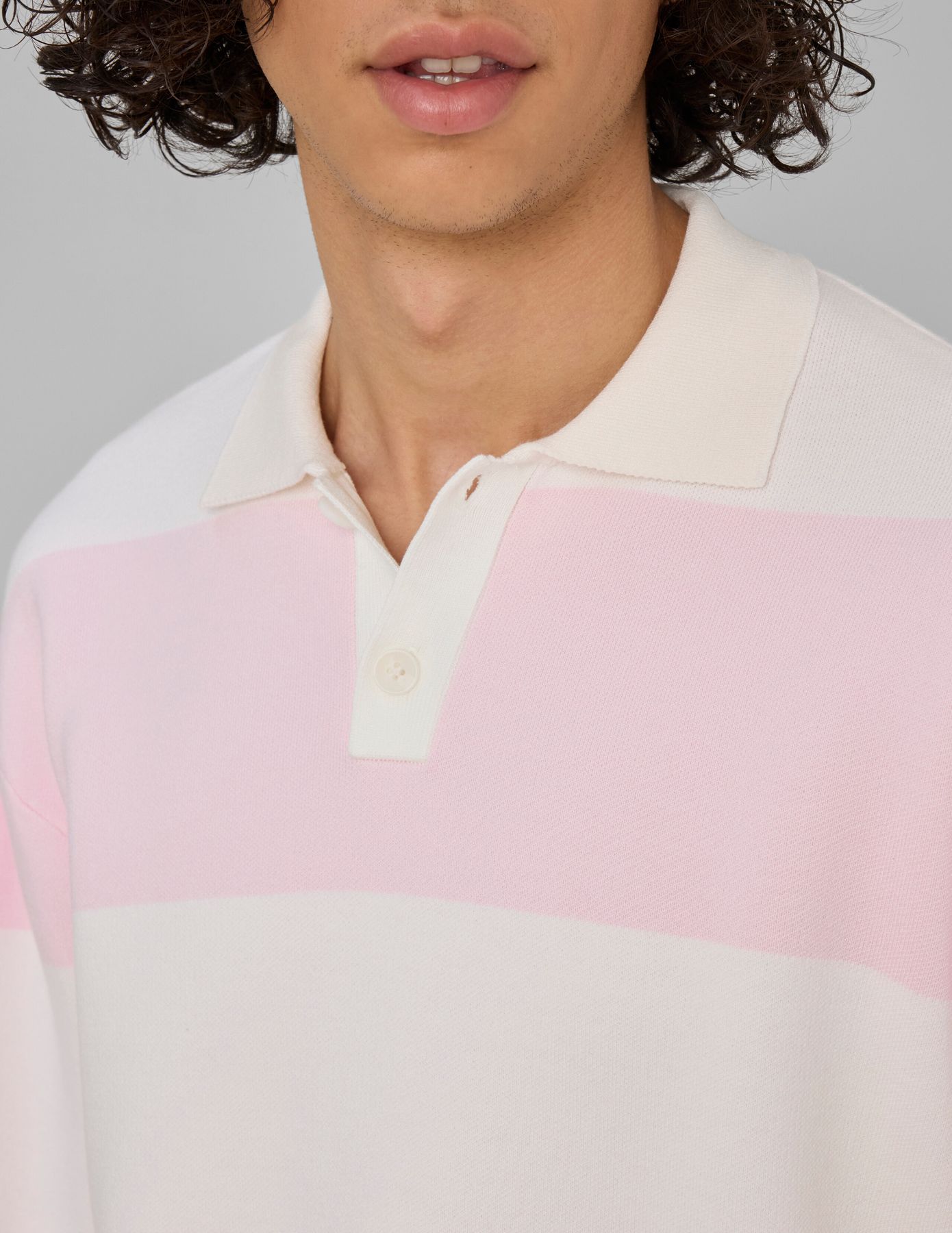 Pull col polo &agrave; rayures