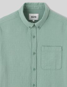 Chemise texturée unie droite