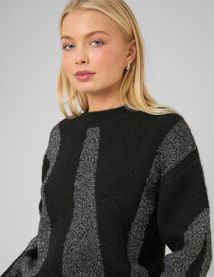 Pull col rond paillet&eacute;
