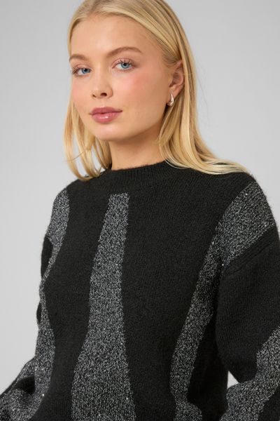 Pull col rond paillet&eacute;