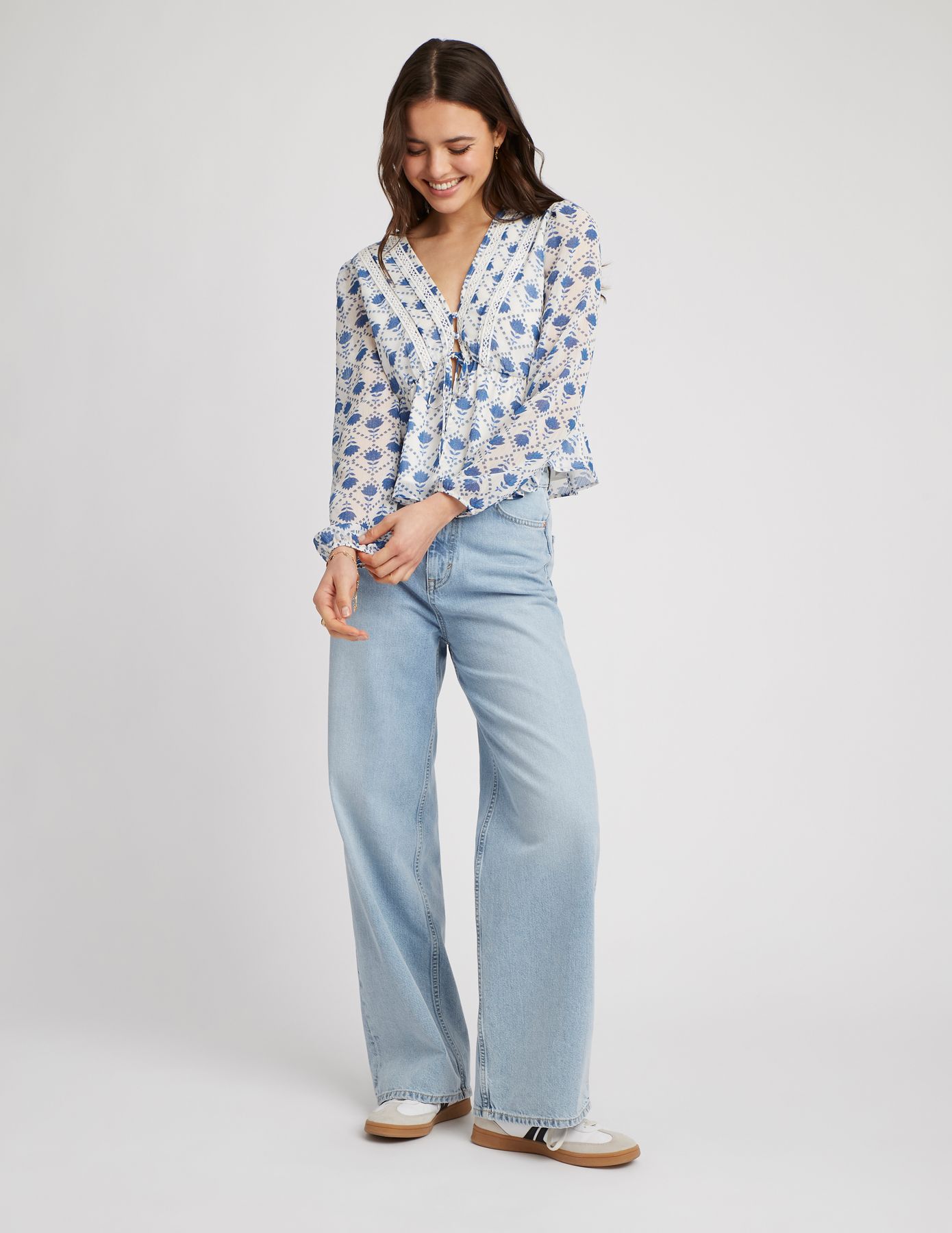 Blouse en voile imprimée