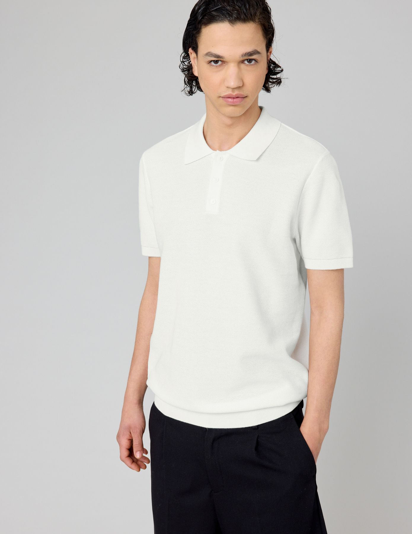 Polo matière fantaisie