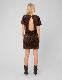 Robe courte &agrave; sequins