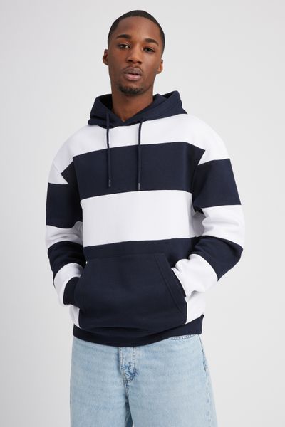 Sweat &agrave; capuche macro rayures