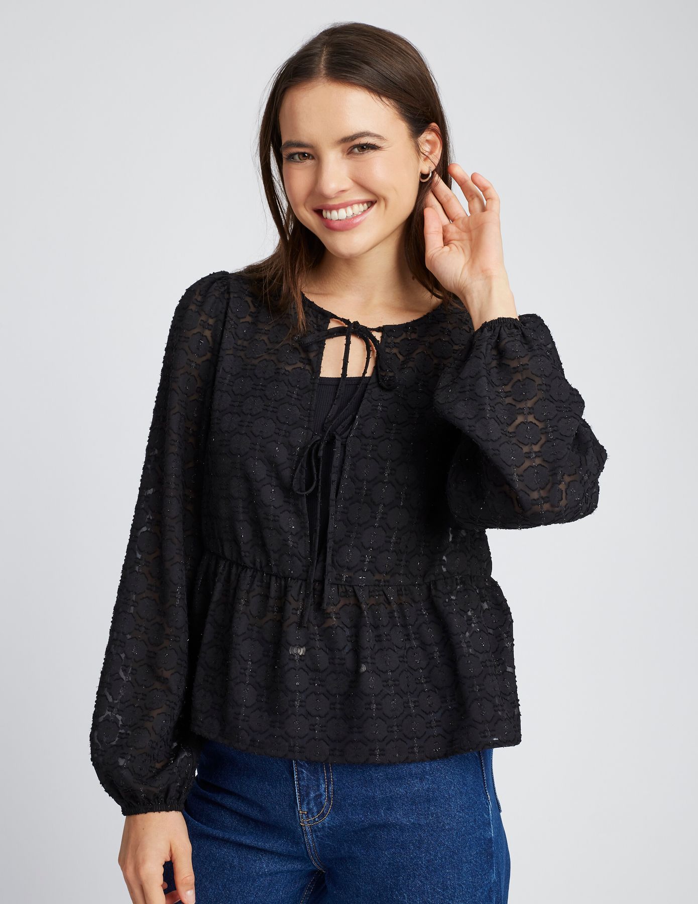 Blouse à nouer jacquard