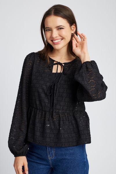 Blouse à nouer jacquard
