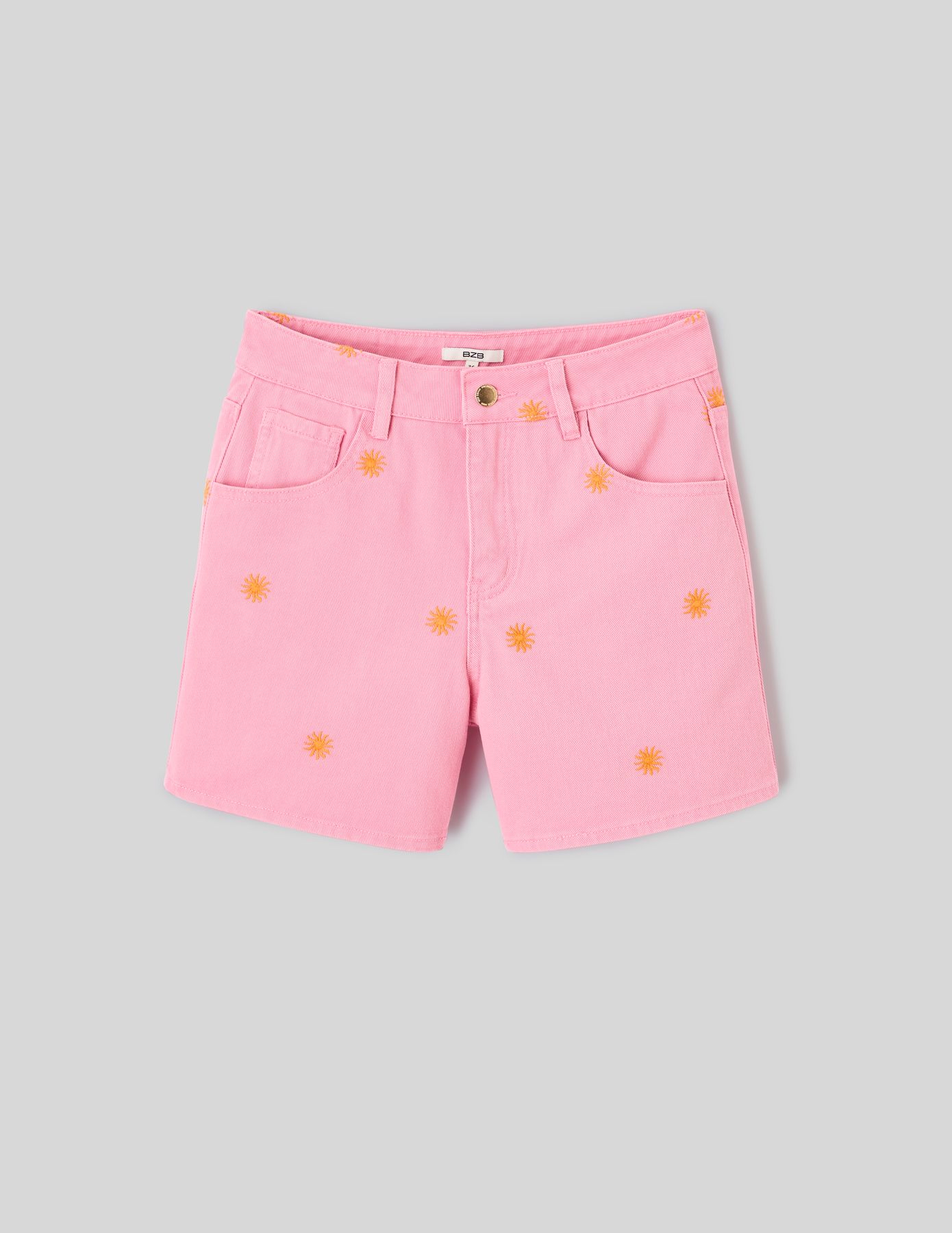 Short denim brod&eacute;
