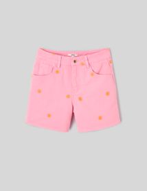 Short denim brod&eacute;